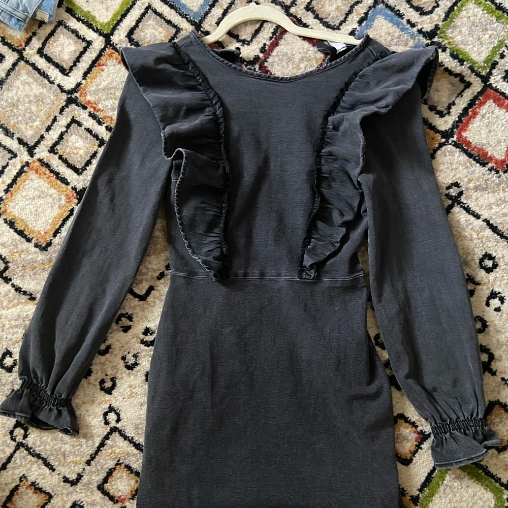NWT H&M Ruffle Denim Dress - Picture 3 of 6